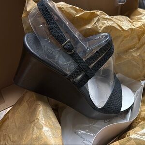 UGG Black Wedge Sandals